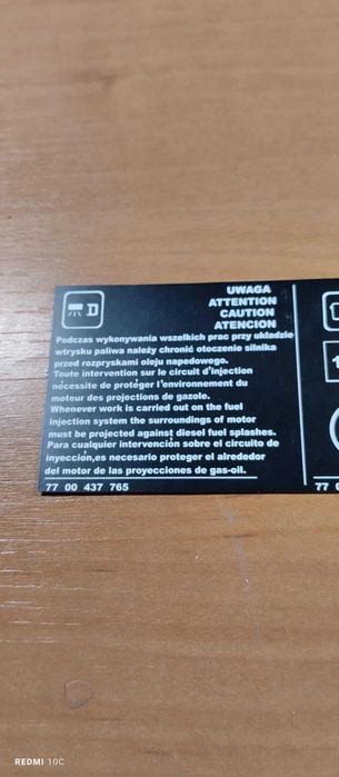 Naklejki informacyjne Renault