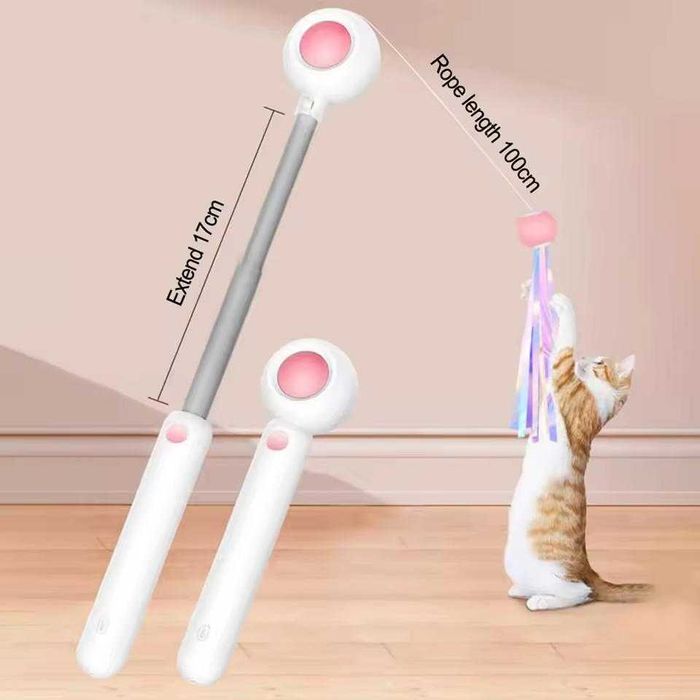 Інтерактивна вудочка з лазером для кота та можливістю регулюв. довжини