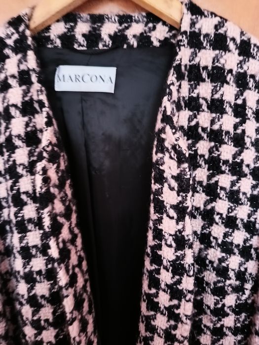 Żakiet z wełny w pepitkę