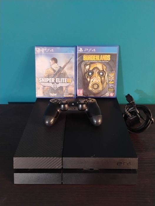 Ps4 FAT , pad,2  gry , kabel zasilający