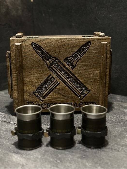 Набір чарок із гільз МК 19 Подарунок з гільз