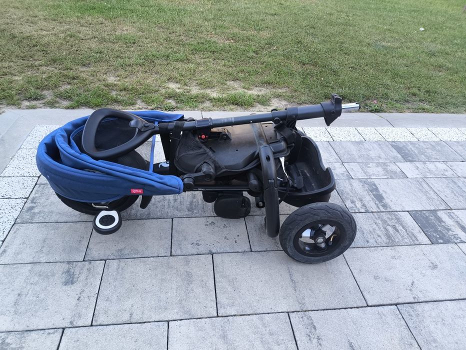 Rowerek Trójkołowy Składany Pompowane Koła Qplay Rito kolor granatowy