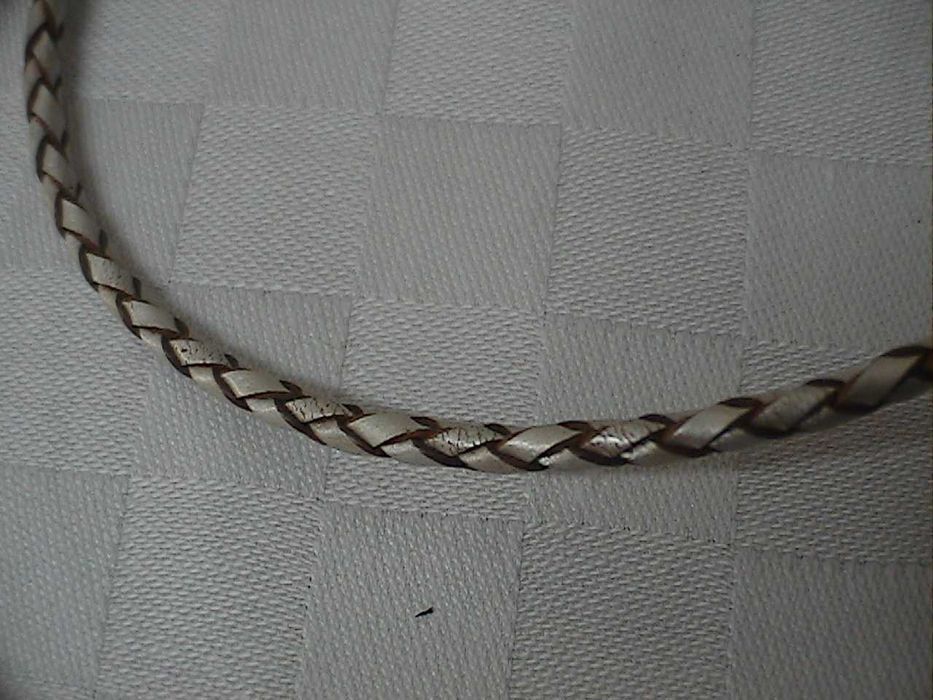 Pulseira original PANDORA pele cinzenta entrançada