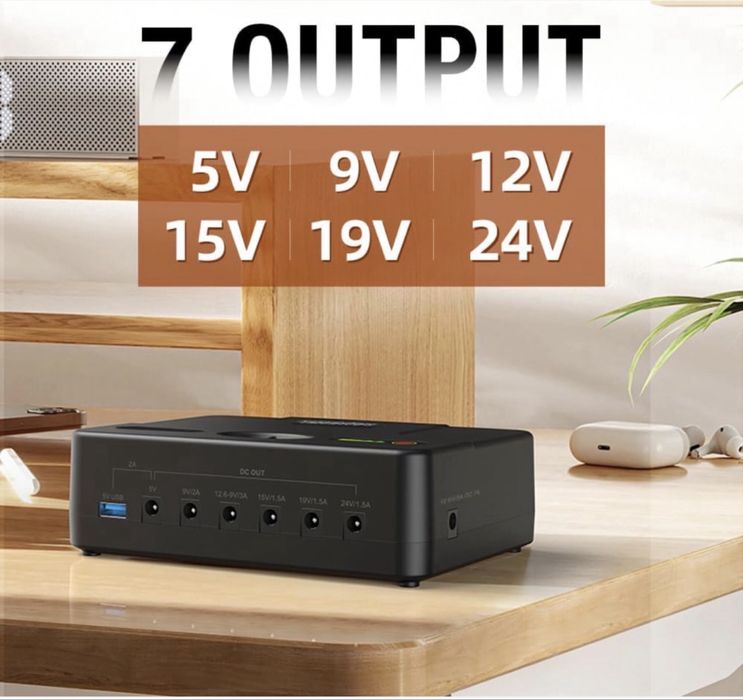 ДБЖ, DC UPS Talentcell - для потужного роутера 19/24 вольта 38400mah