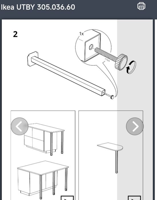 Nogi 88 cm- stal nierdzewna - Ikea