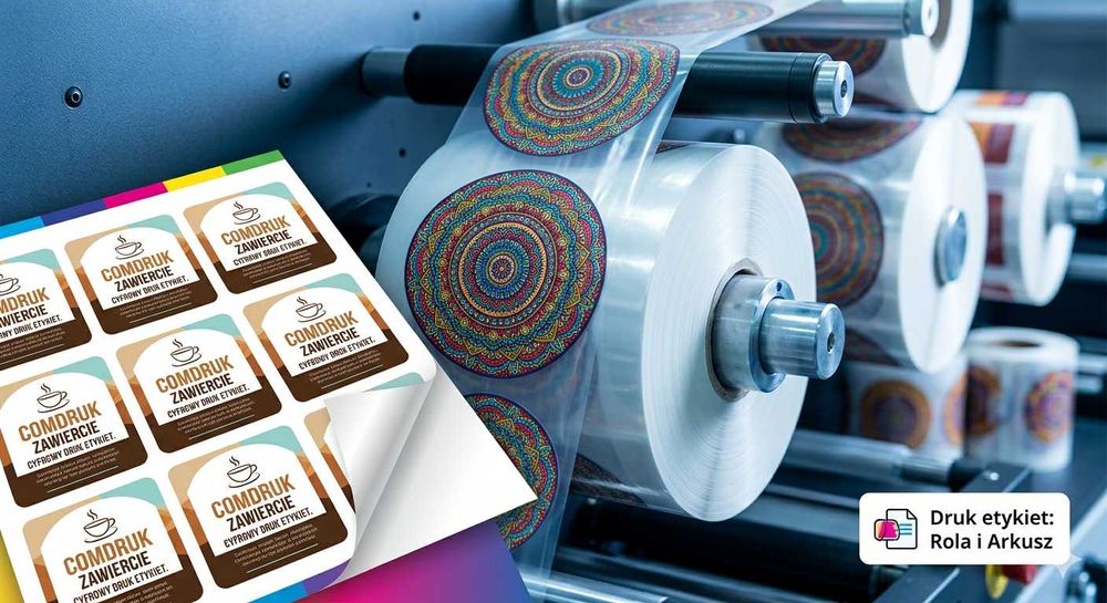 Drukarnia Zawiercie: Etykiety / Naklejki produktowe na roli lub arkuszu, szybki druk, wysoka jakość!