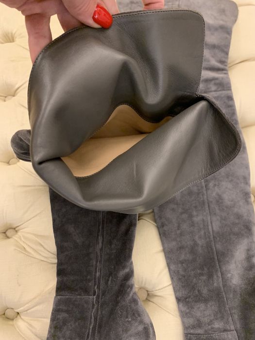 GIANVITO ROSSI piękne długie kozaki , zamsz, szare