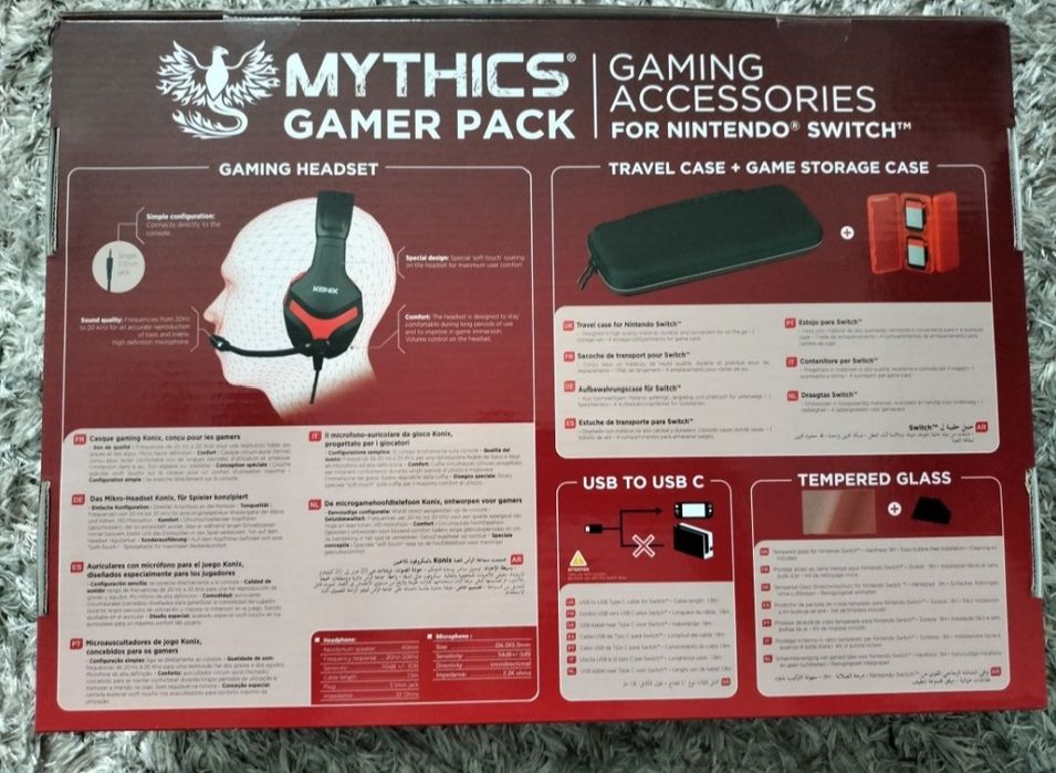 Zestaw akcesoria do Nintendo Switch, Mythics Gamer Pack, Konix