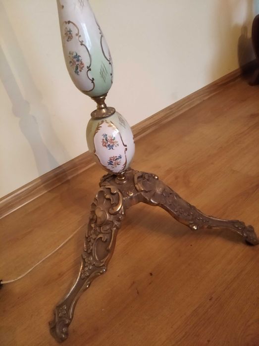 lampa mosiężna z abażurem