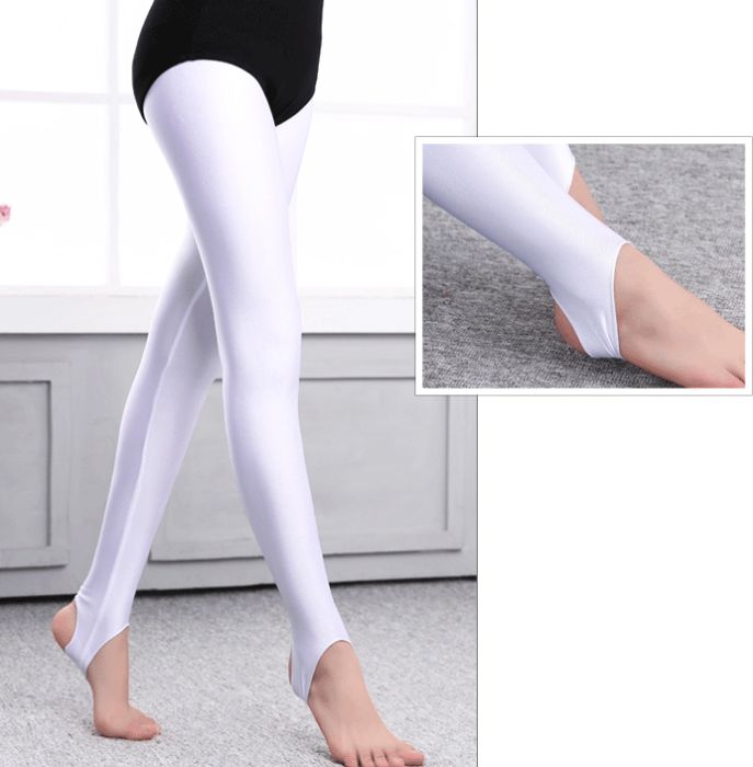 Лосины леггинсы с пяткой для гимнастики хореографии черные  белые