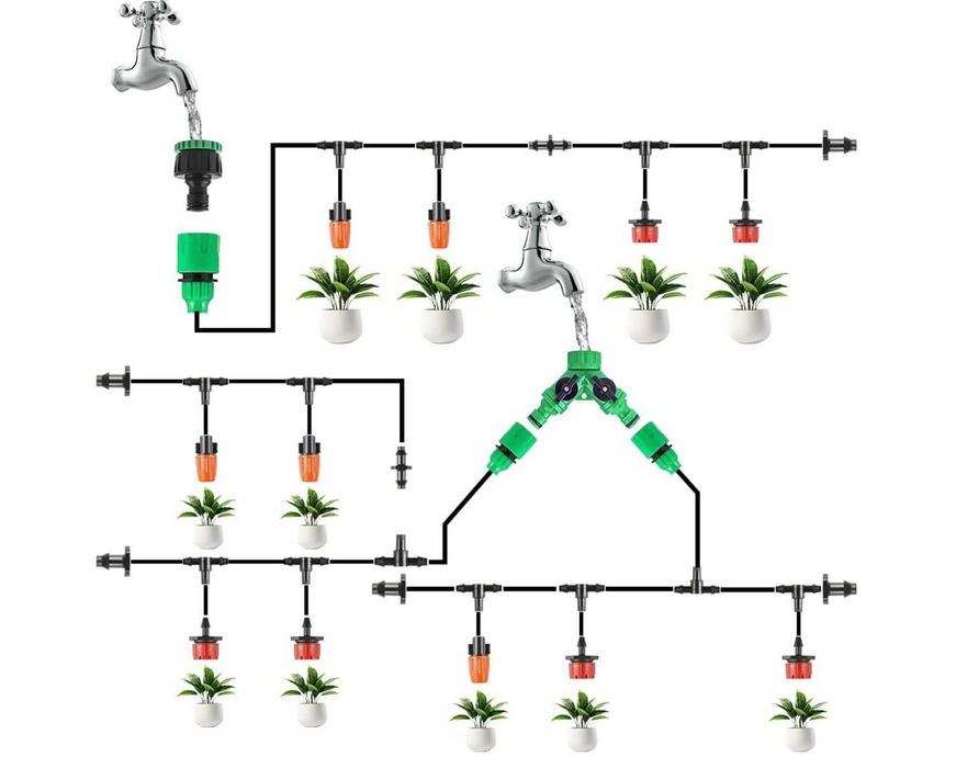 System nawadniania ogrodu 30m 149 elementów Linia Kroplująca Na Balkon