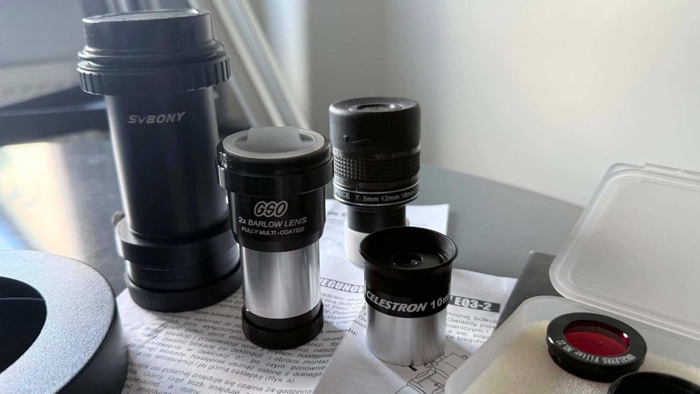 Teleskop MAK 127 Sky-Watcher + montaż EQ3-2 + napęd 1-oś (stan bdb) + dodatki