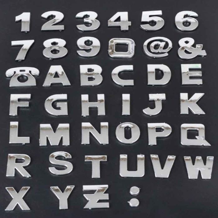 Literki litery chromowane znaczki napisy na samochód emblematy napisy