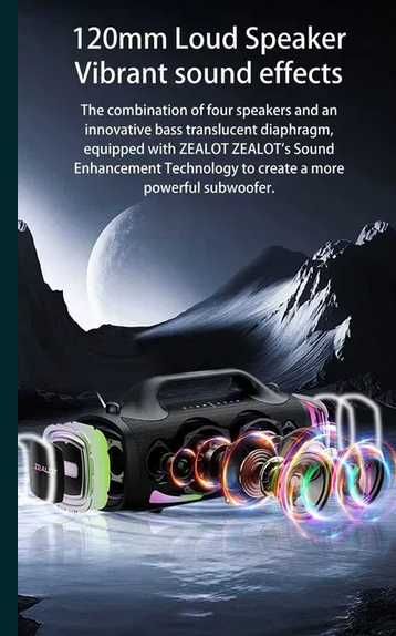 ZEALOT S79 głośnik Bluetooth 100W - 24000mAh - Nowy