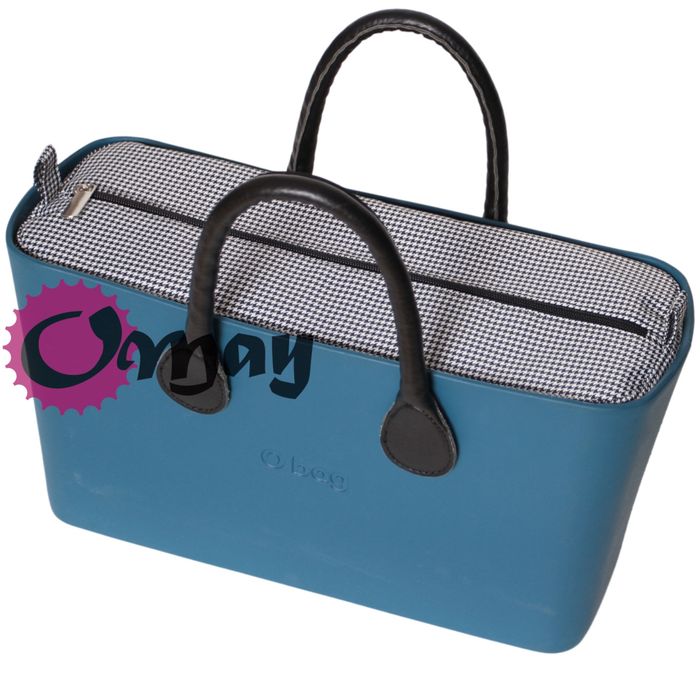 Czarny organizer do OBAG CITY pepitka czarno biała 2 kieszenie OMAY