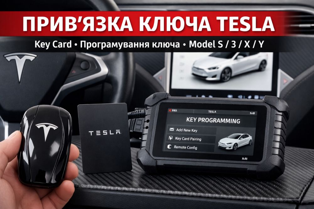 Tesla ключ / Key Card прив’язка | Model S3XY | Додавання ключа
