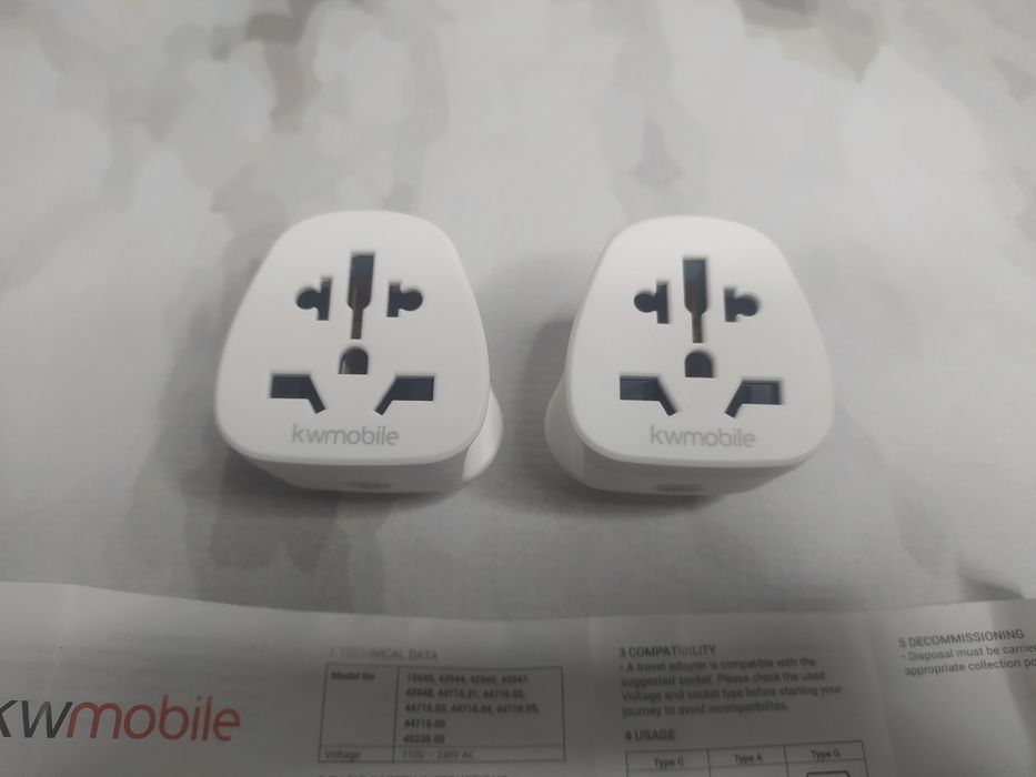 2 x adapter podróżny kwmobile typu M