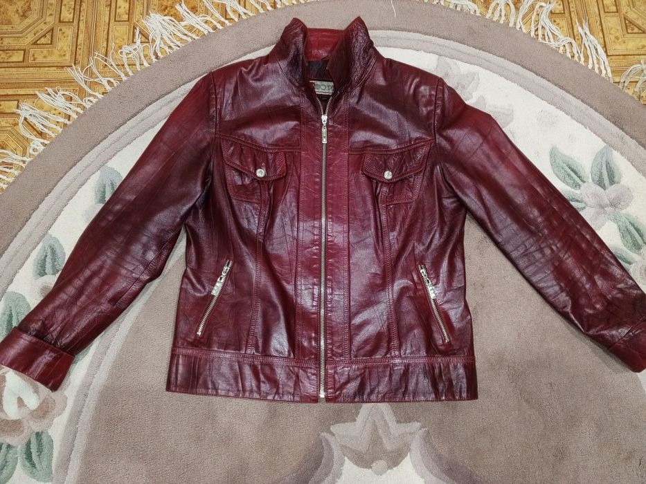 46/48Короткая Куртка косуха жакет пиджак женский натуральная кожа цвет