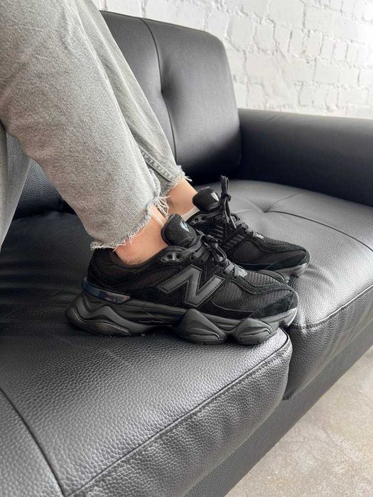 Кросівки New Balance 9060 Full Black (36-45) Нью Беланс 9060 чорні