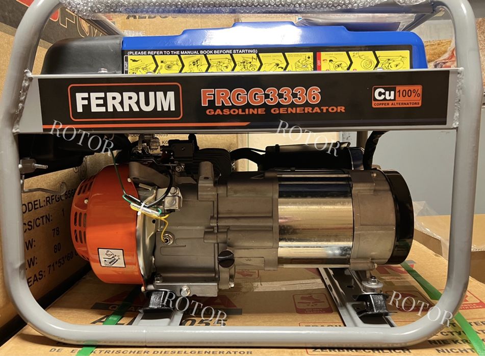 Бензиновий генератор Ferrum FRGG3336, Однофазний, 3.3 3.6 кВт