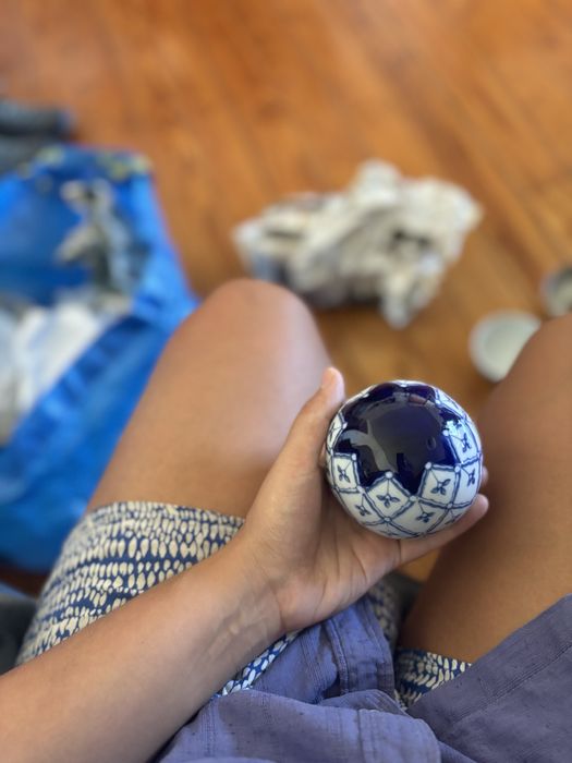 Bola de Cerâmica em Azul