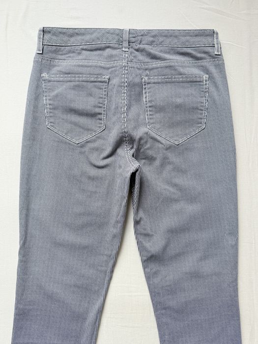 Spodnie Esprit skinny paski niebieskie białe marynarskie jeans