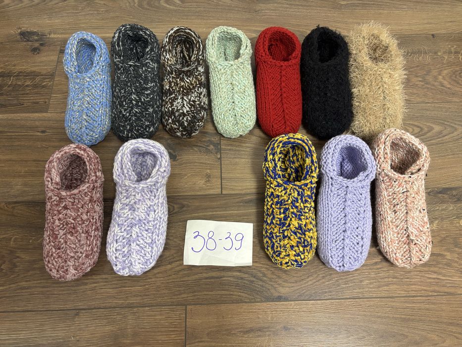 Вязаные следки, комнатные тапочки