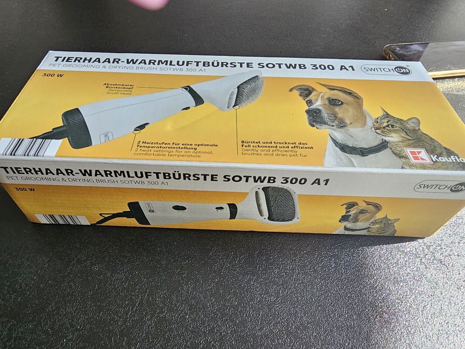 Szczotka do sierści zwierząt na ciepłe powietrze