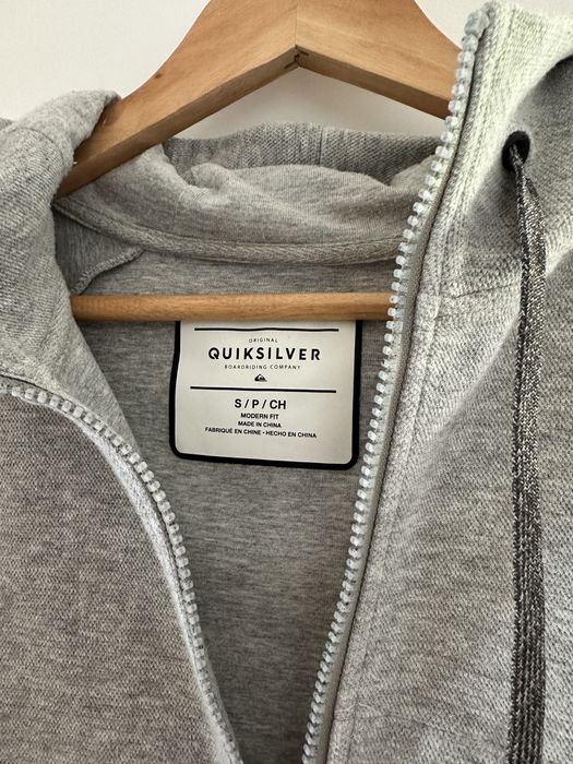 Szara bluza quicksilver S  męsks dryflight na suwak z kapturem