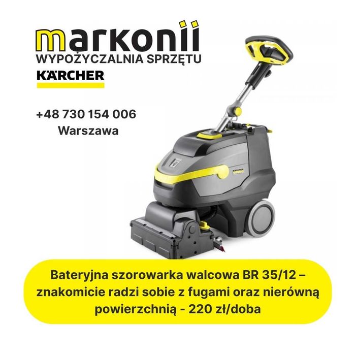 Wynajem Karcher Szorowarki bateryjne BD 38/12 BR 35/12 pady, szczotki, wałki