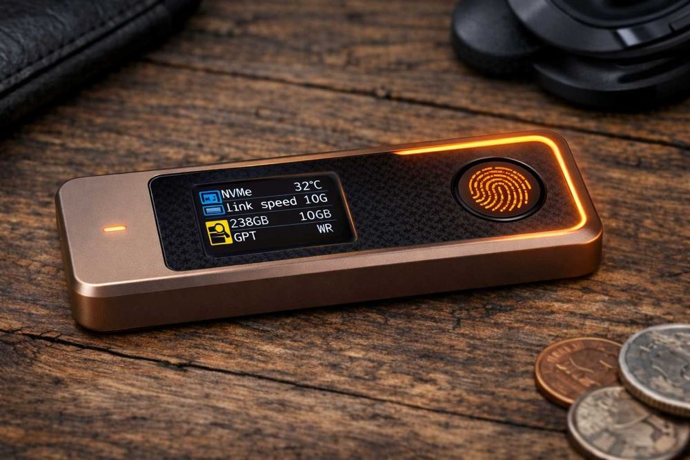 Захищений SSD 512 ГБ OPAL 2.0 з шифруванням та відбитком пальця