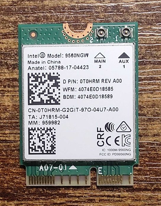 Wi Fi Bluetooth модуль intel 9560ngw