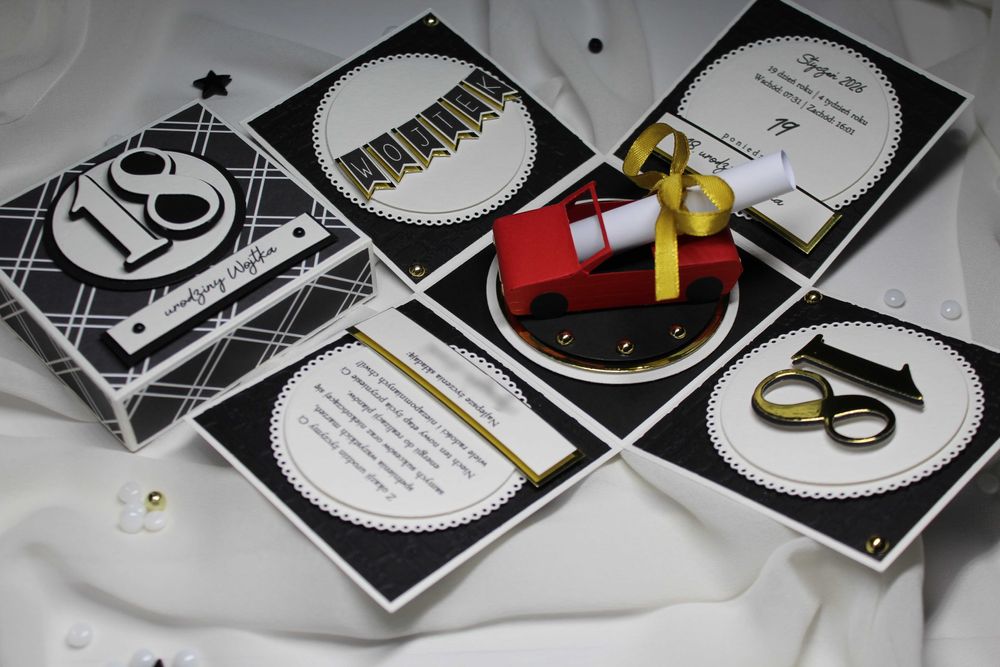 Urodzinowy exploding box ręcznie wykonany