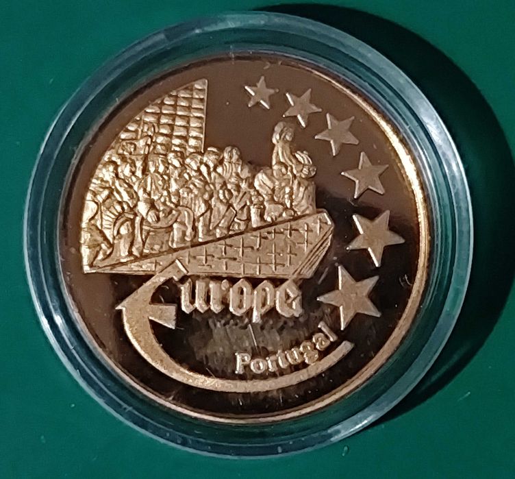 Rara Moeda Medalha Proof de ouro 50 euros - 2.835  gr - 14 K - 1998