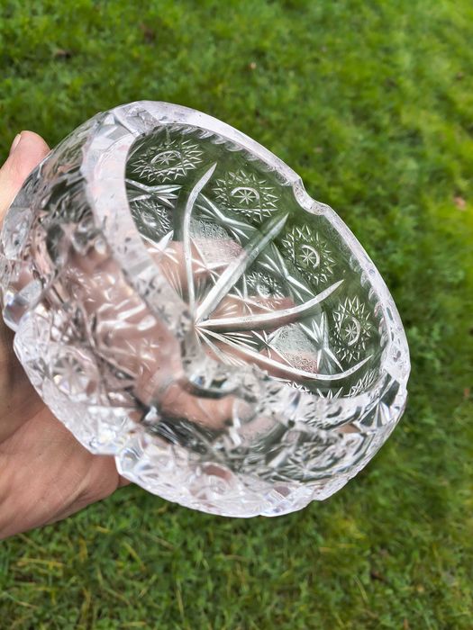 kryształ popielniczka duża 16cm PRL lata 80 ładna =