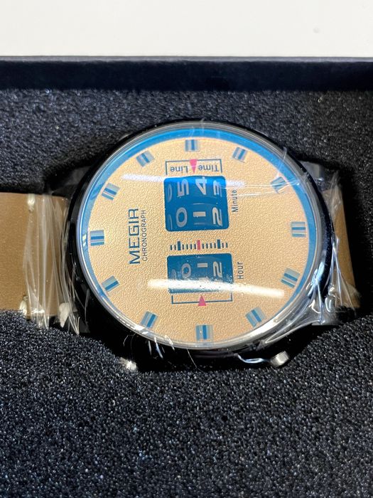 Nowy zegarek męski MEGIR Chronograph Bębnowy (2870)
