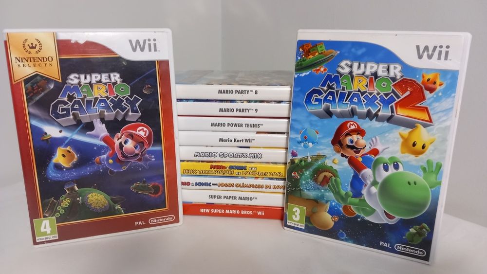 Jogos wii, mario kart, just dance, new super mario bros