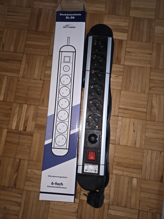 Listwa przeciwprzepięciowa zasilająca MC Power SL-06 6 gniazd