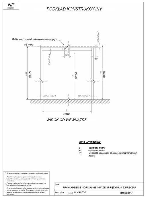 Brama Przemysłowa Segmentowa z napędem elektrycznym 4/3,5m KRISPOL NICE