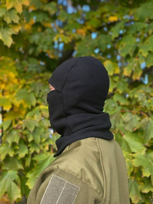 Флісова Балаклава мультикам, піксель, чорна, олива/хакі зимова