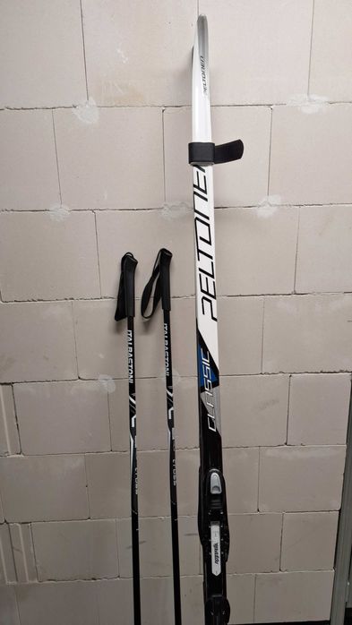 Narty biegowe biegówki Peltonen 190, Buty Fisher 41, Kijki Italbastoni