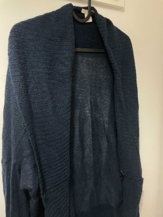 Kardigan oversize M/L granatowy H&M z wełną