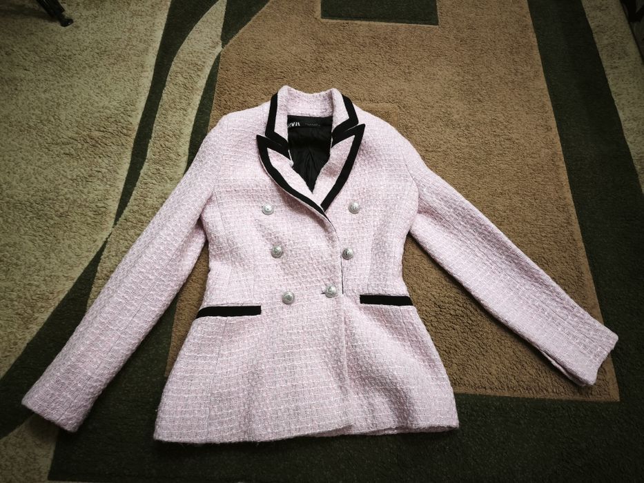 Піджак пиджак жакет блейзер твідовий твидовый хс,ххс розмір 32,34 зара