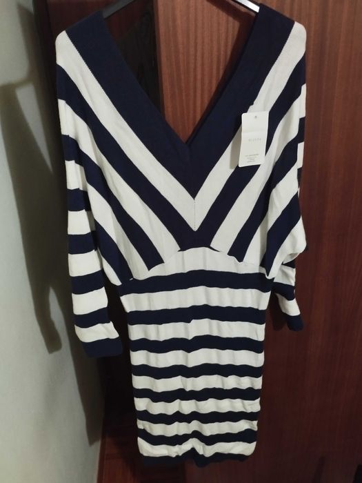 Vestido de malha estilo marinheiro novo