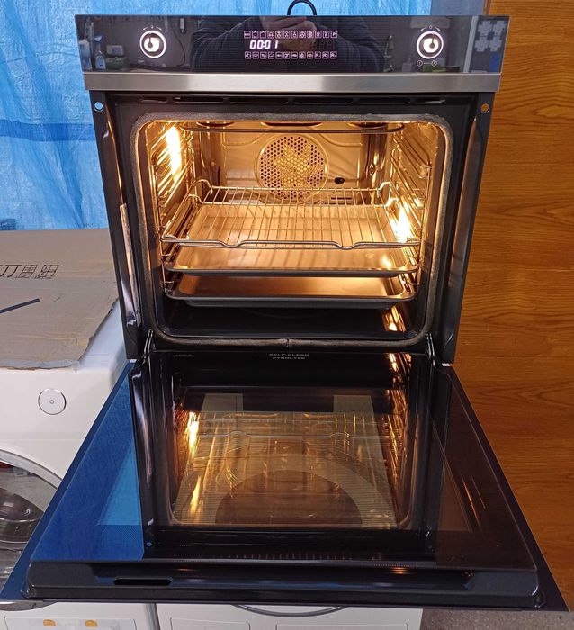 Топовый встраиваемый духовой шкаф Смег Smeg Linea SCP112-8 пиролиз вбудована духовка духова шафа