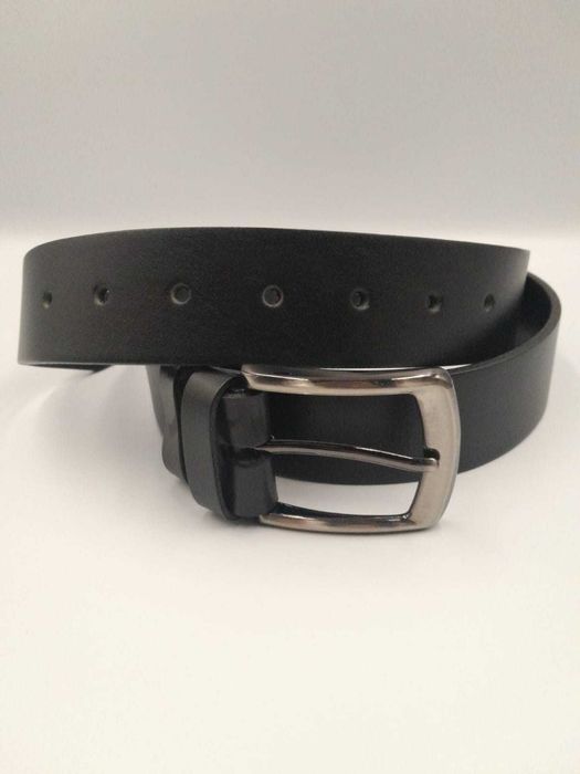 Pasek skórzany męski czarny szerokość 4cm
