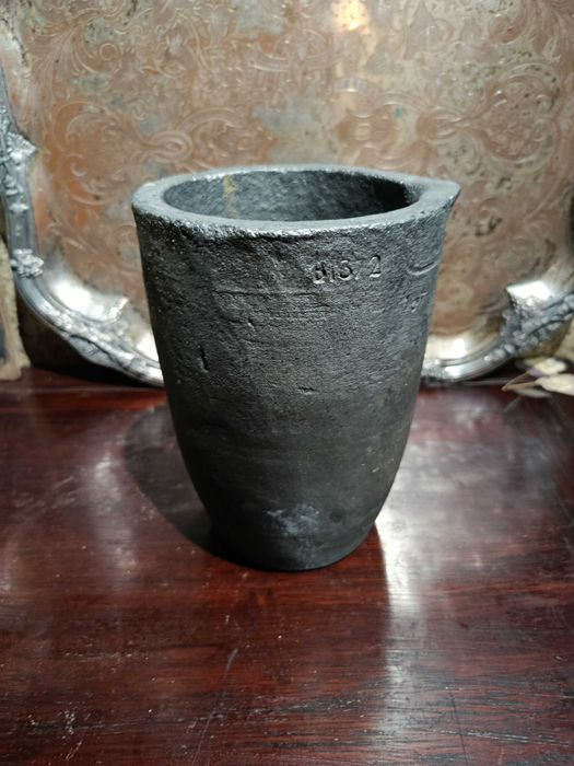 Cadinho Grafite Fundição Ouro Museu Inglaterra Séc XIX 16,5 cm