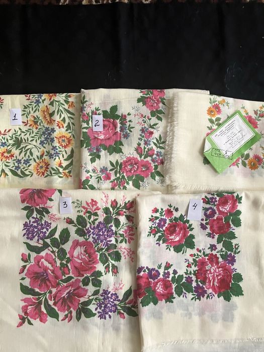 Платки ( 100% хлопок) СССР ,  с люрексом и без  , носовые СССР