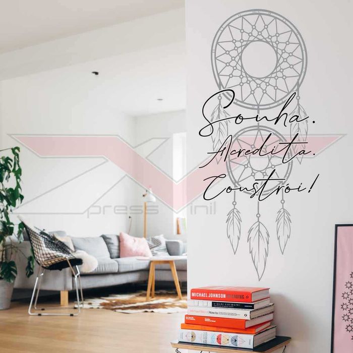 Frases e Desenhos Personalizáveis em Vinil Autocolante para Parede