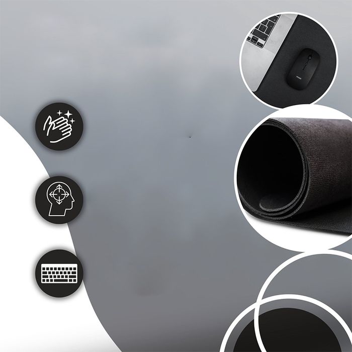 Podkładka na biurko mata 90x43 cm skóra syntetyczna czarna